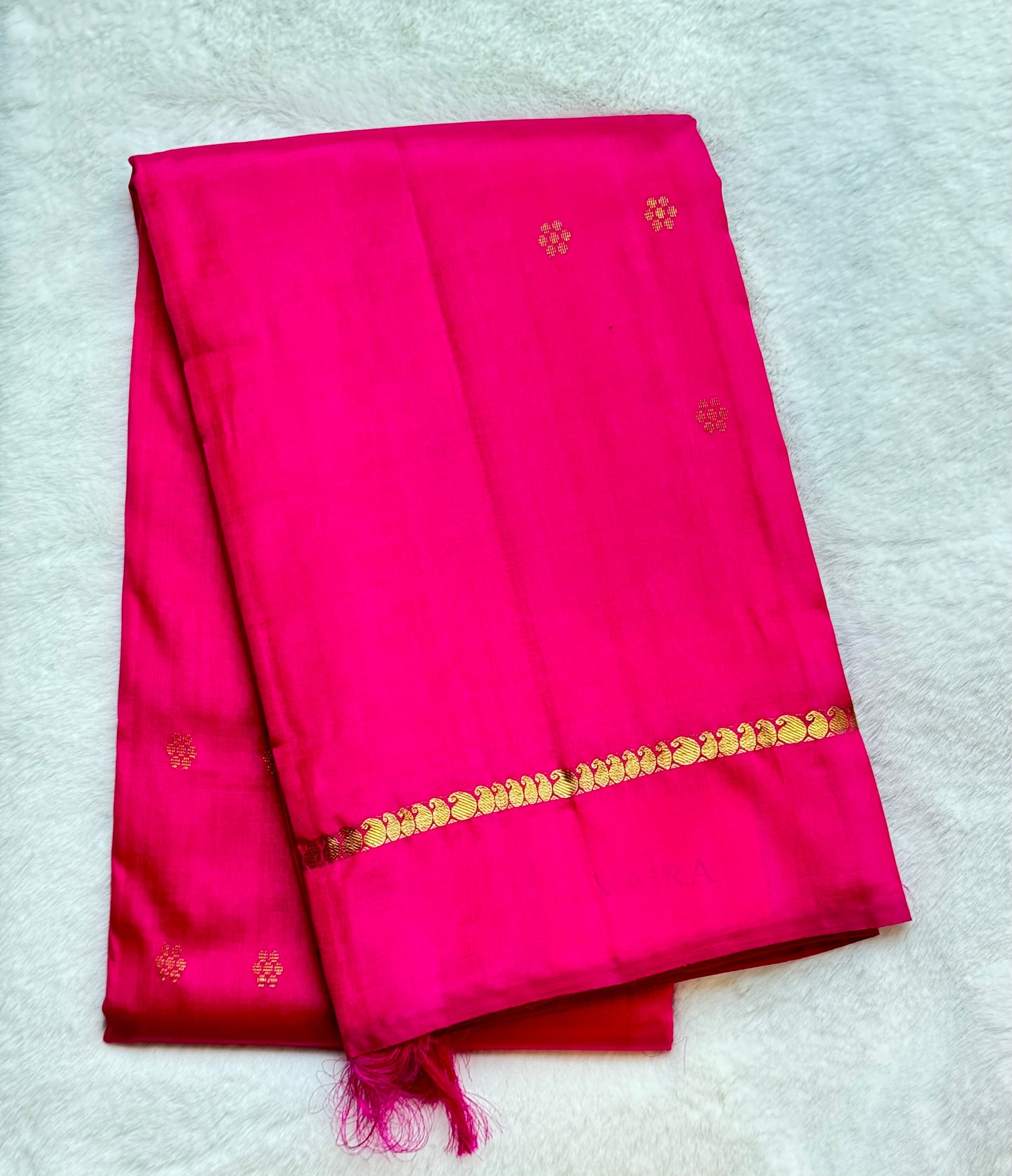 Pink with flowers Kanchipuram pure zari silk saree