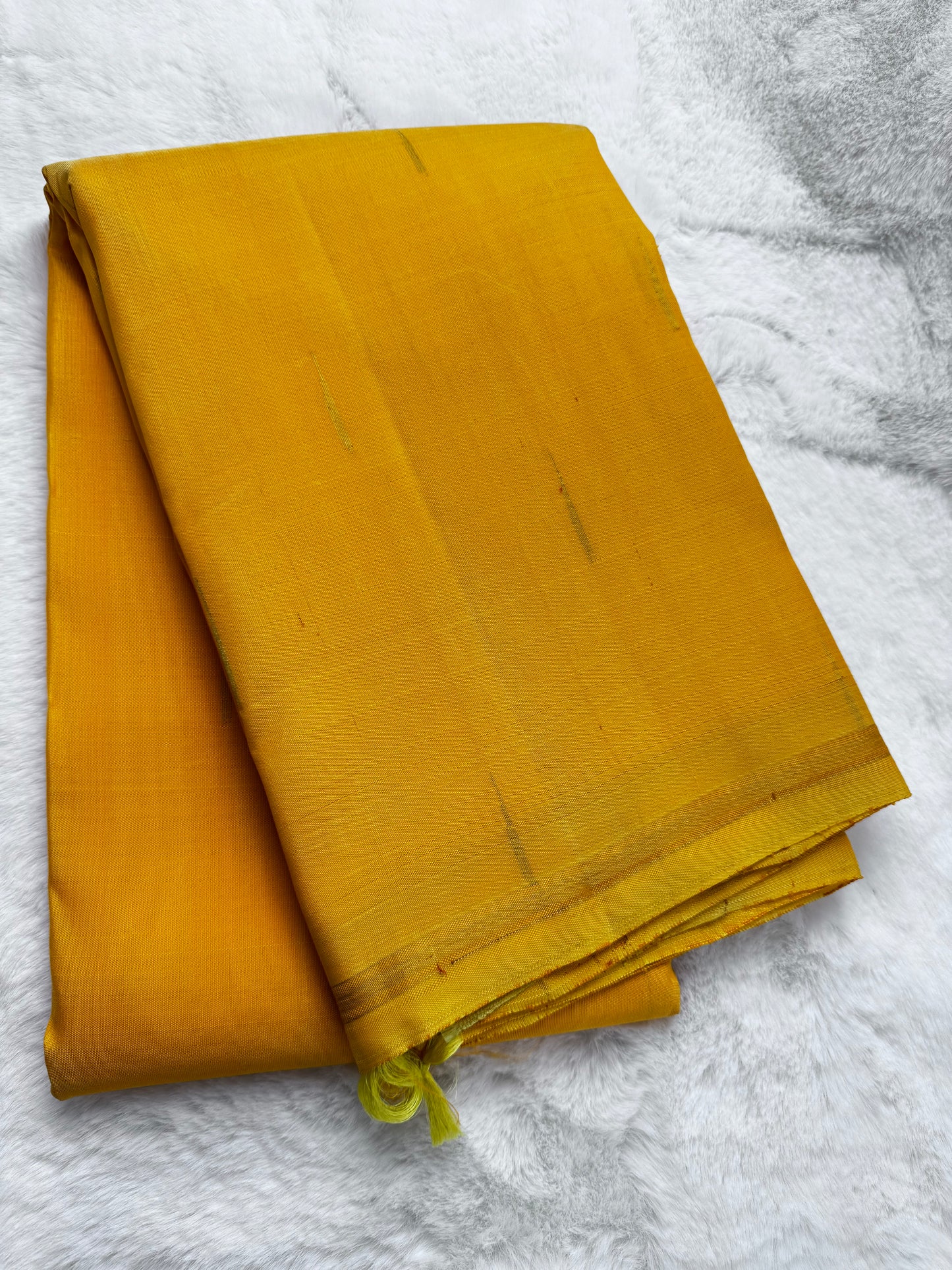 Orange without border Kanchipuram pure zari silk saree