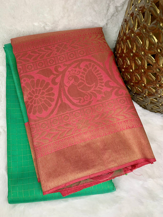 Green Kanchipuram pure zari silk saree