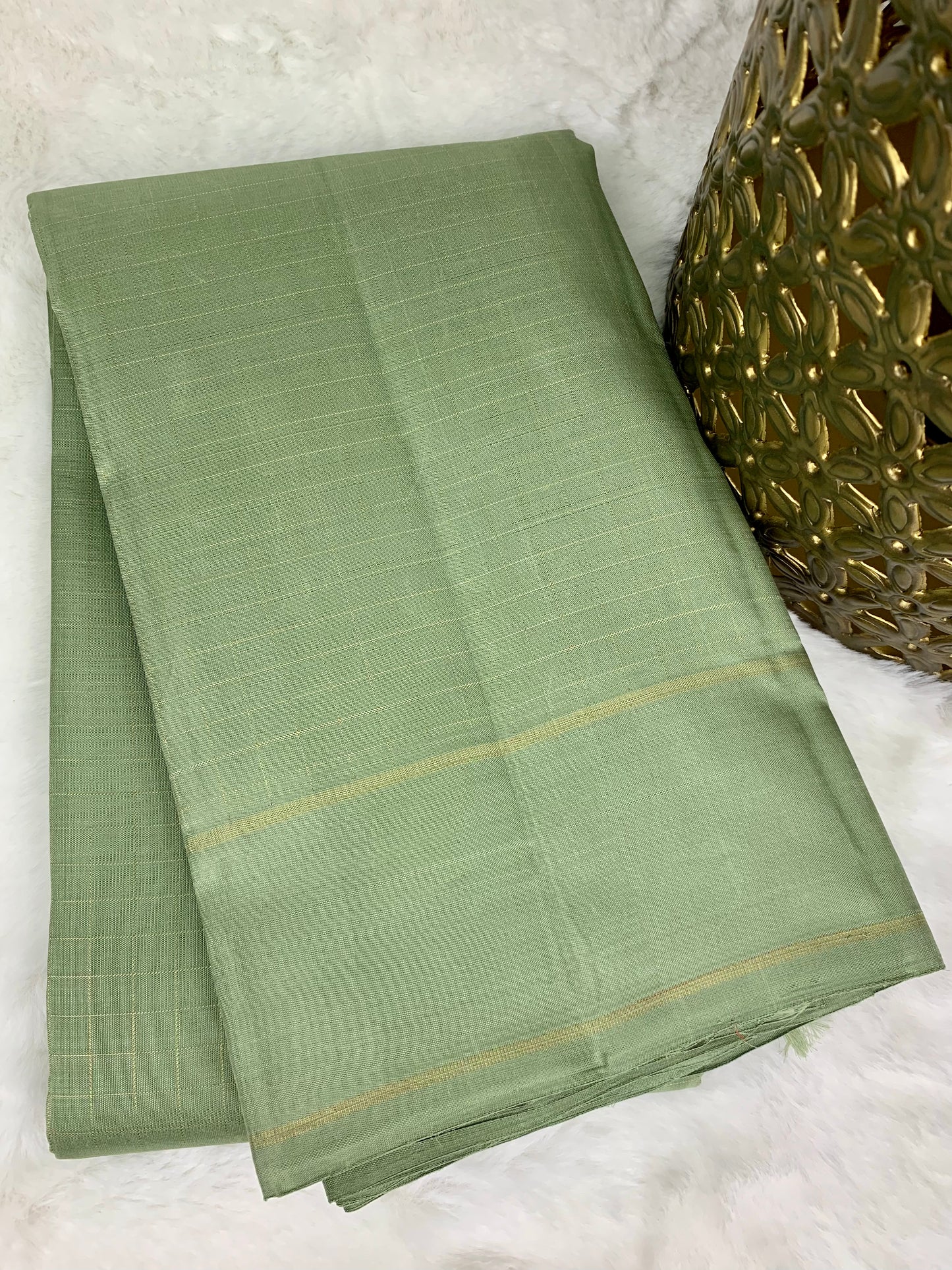 Green Kanchipuram pure zari silk saree