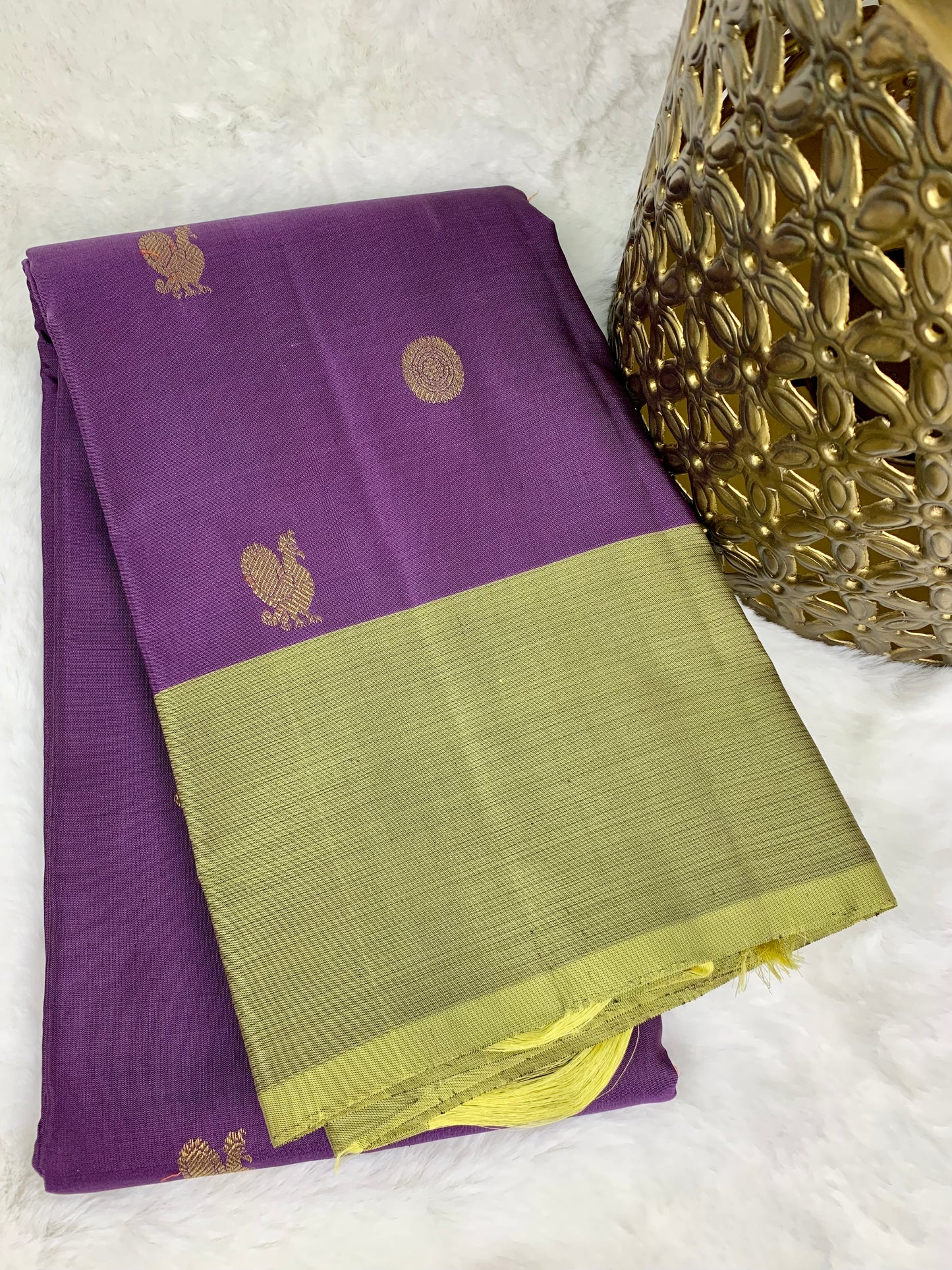 Purple Kanchipuram pure zari silk saree