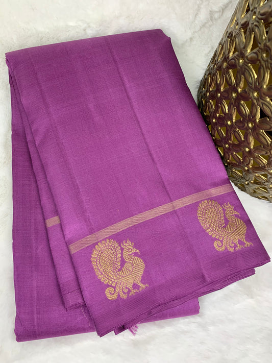 Purple Kanchipuram pure zari silk saree