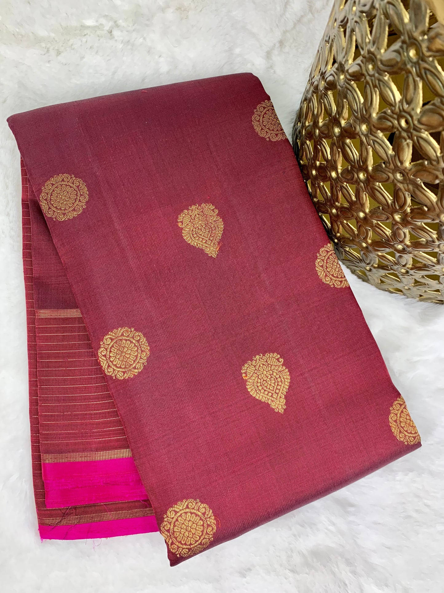 Maroon Kanchipuram pure zari silk saree